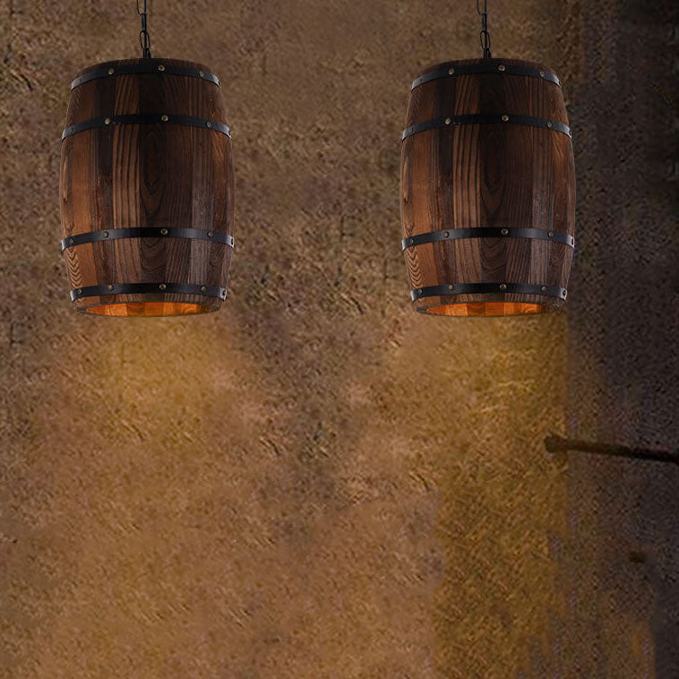 Skanto | BarrelGlow Vintage Pendellampe | Trevinfat Design | 1-pære | Rustikk Belysning