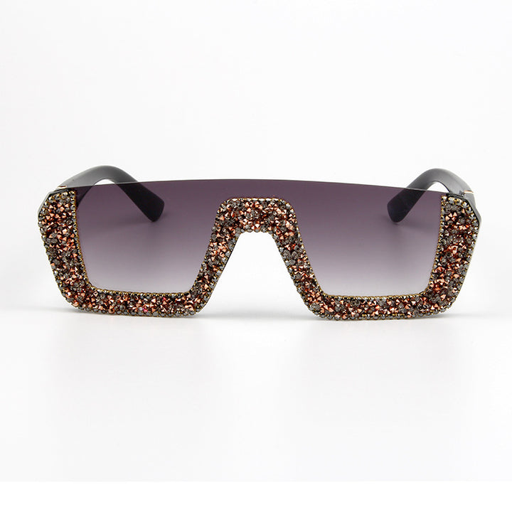 Dame elegant glitter-solbriller med markant ramme Skanto