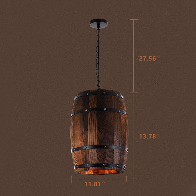 Skanto | BarrelGlow Vintage Pendellampe | Trevinfat Design | 1-pære | Rustikk Belysning