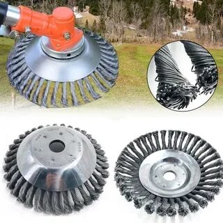SteelTwist Ugressbørste – 360° Trimmerblad av Flettet Stål (15 cm) | Skanto