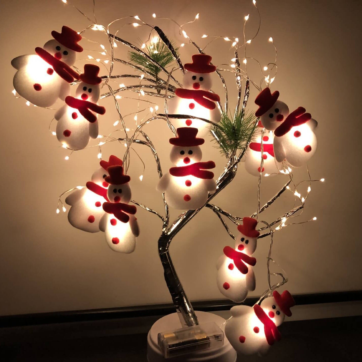 Norvo | Jule Snømann Lyskjede 20/30 Lys USB Batteri Dekorasjons Lyskilder