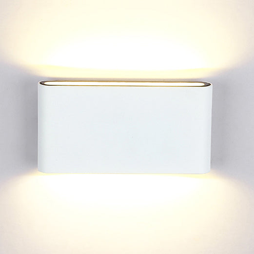 Svart/Hvit rektangulær vegglys Moderne stilfullt varm/hvit lys LED aluminium vegglampe for gang, 4.5"/7" B | Skanto