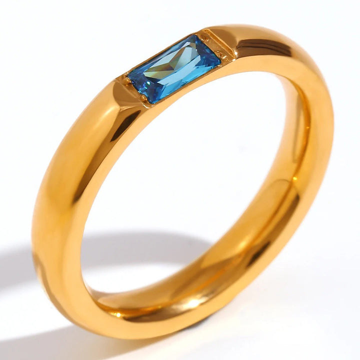Skanto | 18k Baguette Cut Fødselsstein Ring