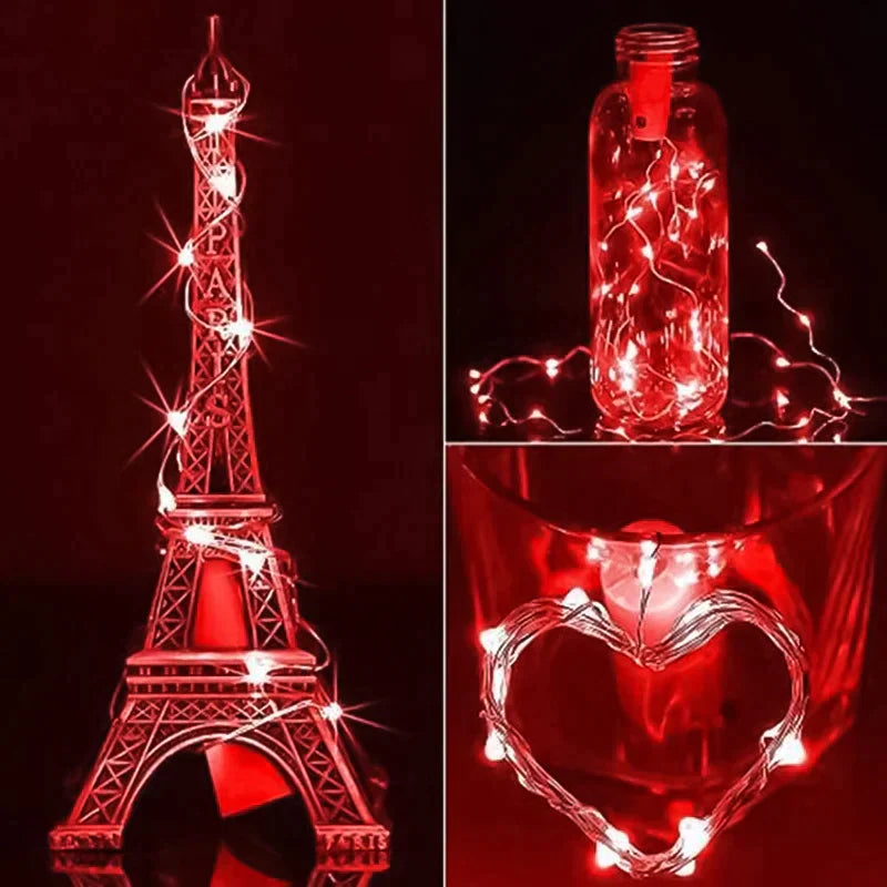 LED Vinflaske Lys Kork Natt Lys DIY Dekor Løft - Stykke | Skanto
