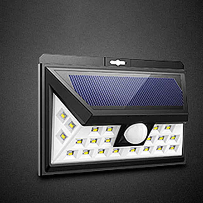 Utendørs solarpanel trapezoid kroppsensor vanntett LED patio vegglampe | Skanto