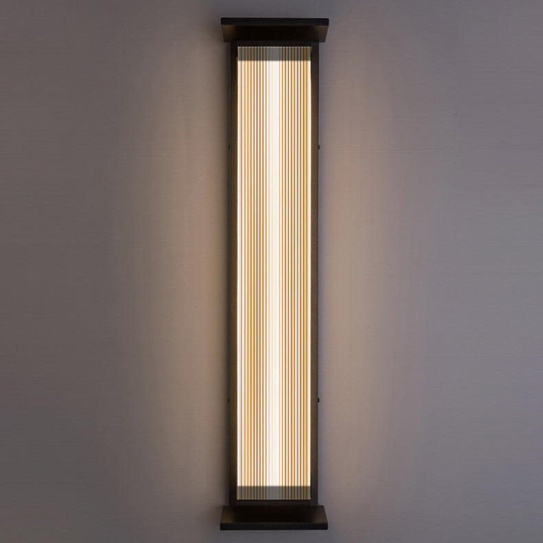 Moderne Minimalistisk Vanntett Rektangulær Rustfritt Stål Akryl LED Vegglygte Lampe For Utendørs Patio | Skanto