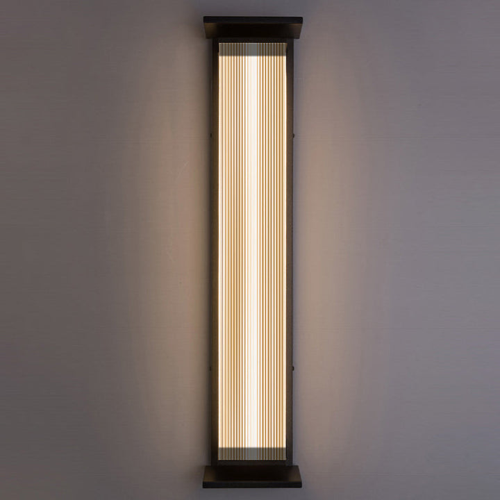 Moderne Minimalistisk Vanntett Rektangulær Rustfritt Stål Akryl LED Vegglygte Lampe For Utendørs Patio | Skanto