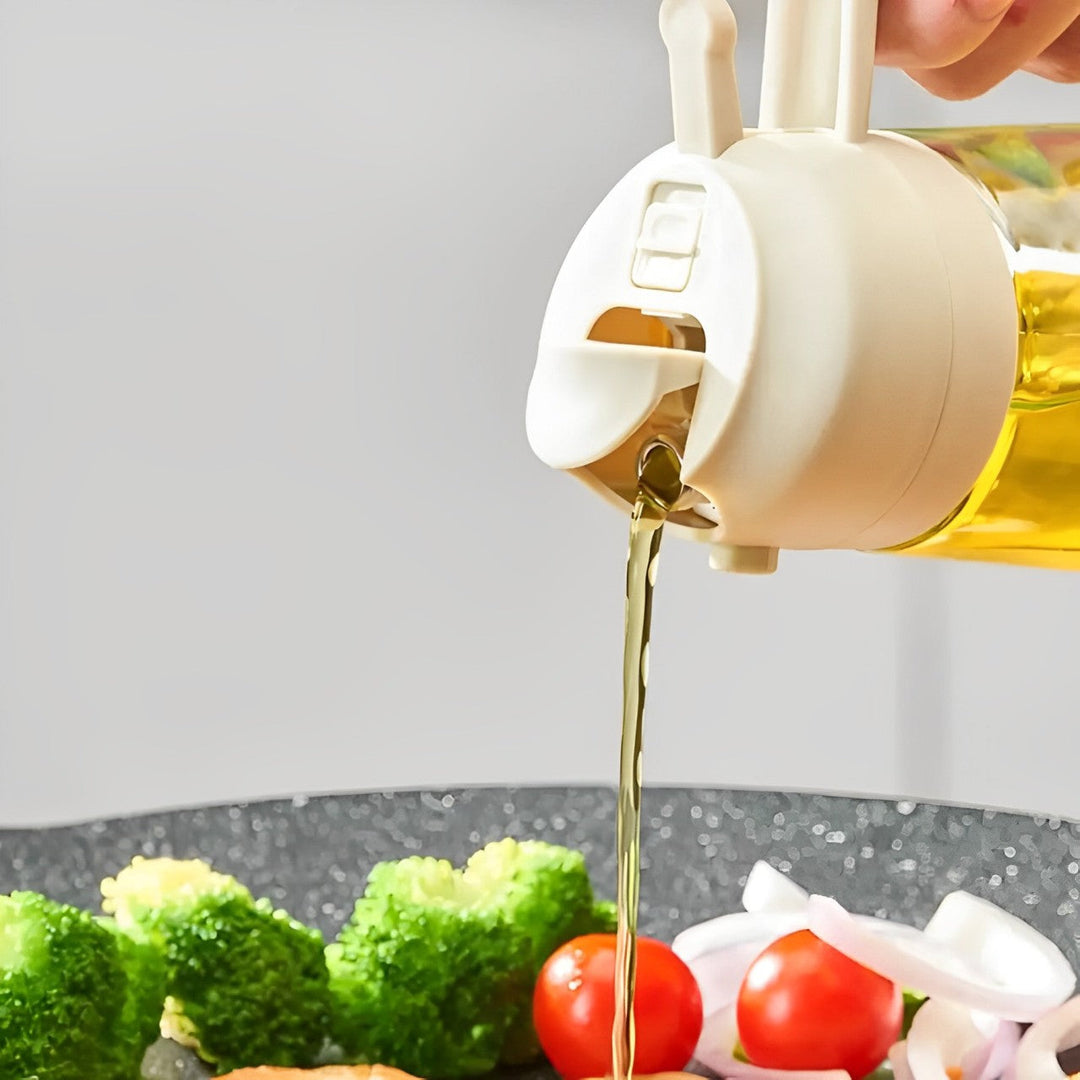 2-i-1 Olivenolje Dispenser og Spray for Matlaging, Salat, Steking og BBQ Skanto