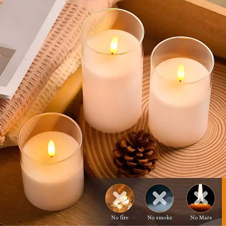 Skanto | Eterisk 3D flammeløs stearinlys | 3stk sett