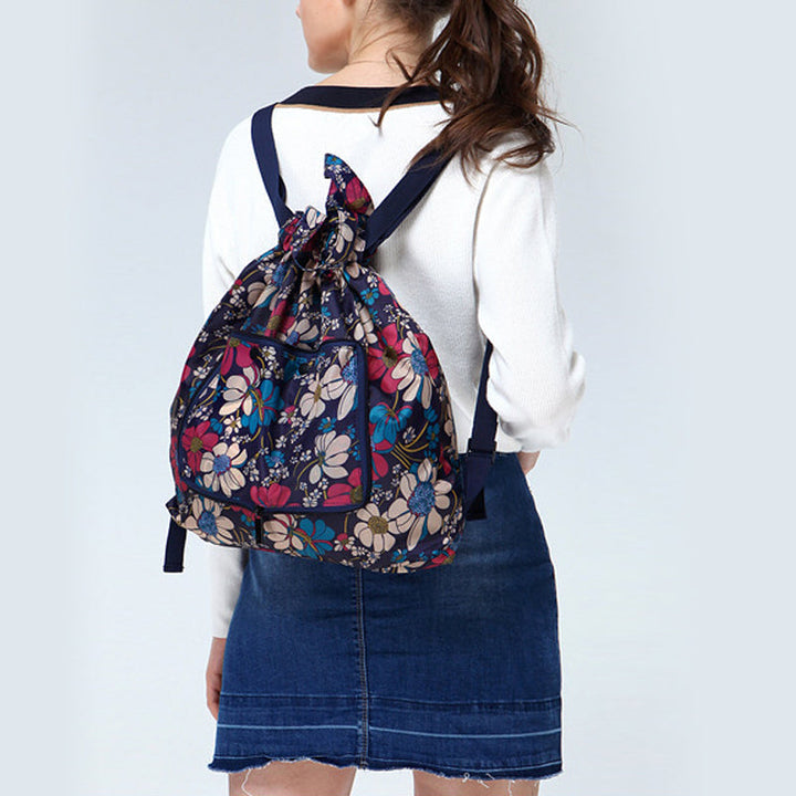 Samlebar trykt nylon ryggsekk med snor | Skanto