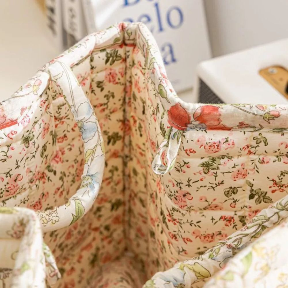 Skanto | Delikat Floral Canvas Oppbevaringskurv