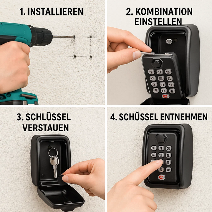 KeyGuard Utendørs Safe – Vanntett Veggmontert Nøkkelboks | Skanto