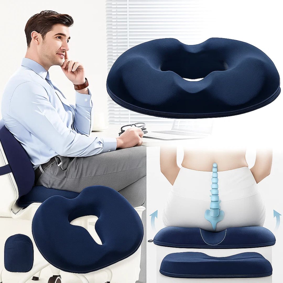 SitRelief | Donut-sittepute – Halebein- & hemorroide lindring – Minne-skum – Vaskbar trekk – Kontor, reise, etter fødselen bruk Skanto