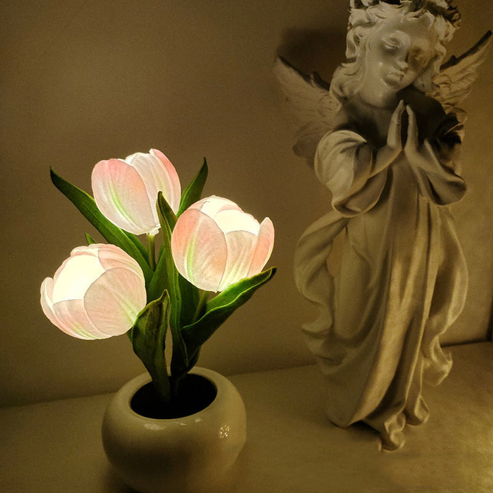 Skanto | LED Tulipan Nattbordlampe Blomster Bordlampe