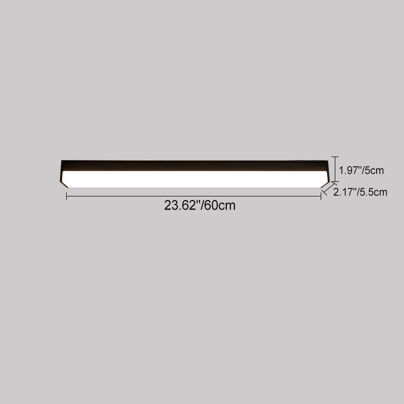 Moderne Minimalistisk Lang Rektangulær Aluminium PC LED Takmontert Lys For Utendørs Patio | Skanto