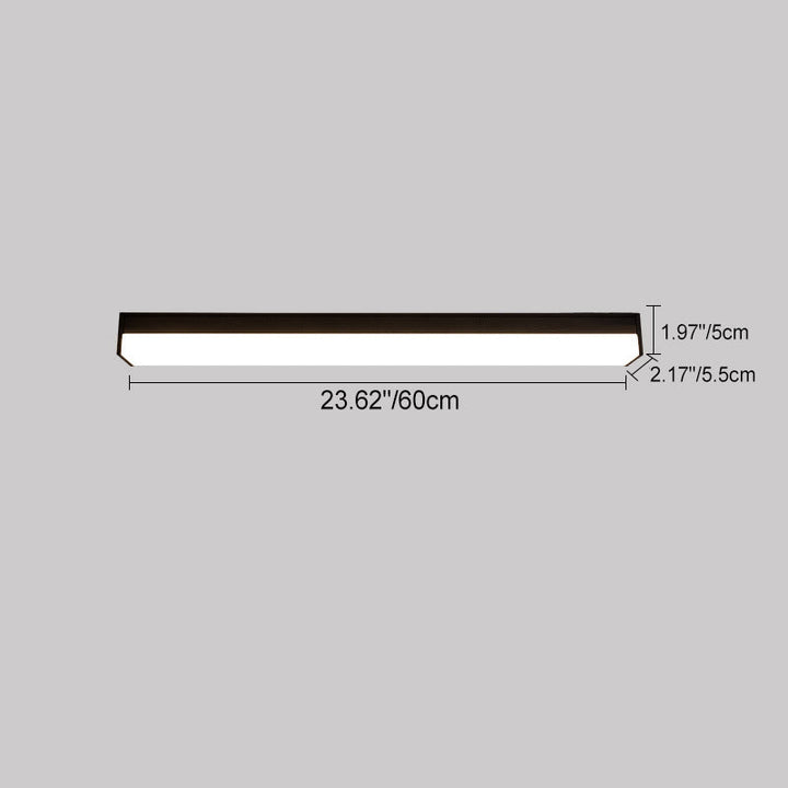 Moderne Minimalistisk Lang Rektangulær Aluminium PC LED Takmontert Lys For Utendørs Patio | Skanto