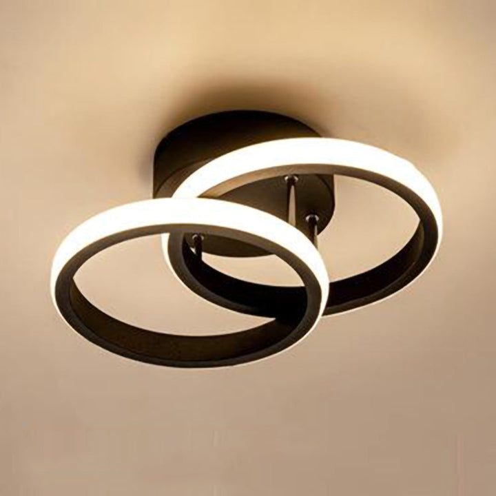 Deckenleuchte med LED-belysning, svart metallrahmen