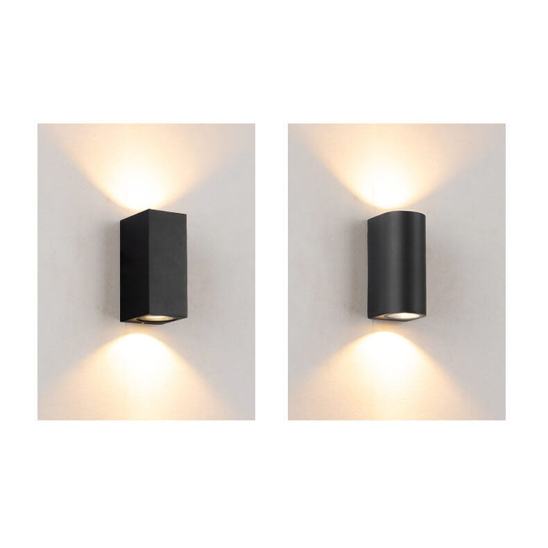 Moderne Enkle Utendørs Vannavstøtende Aluminium Glassylinder 2-Lykt Vegglampe | Skanto