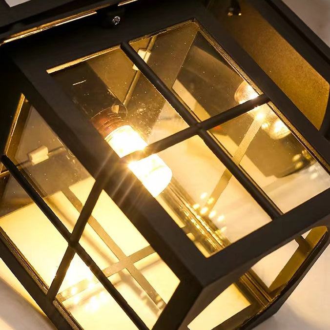 Moderne Enkelhet Vanntett Aluminium Kvadratisk Glass Skjerm 1-Lys Vegglampe For Utendørs Patio | Skanto