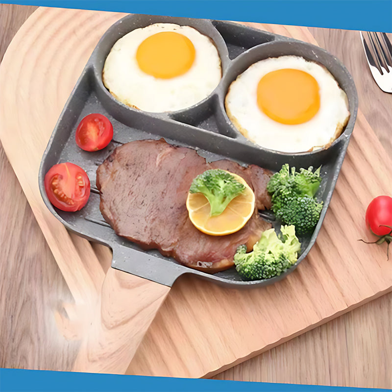 Skanto | Fire-hulls eggpanne, frokostomelett husholdningsstekepanne non-stick panne