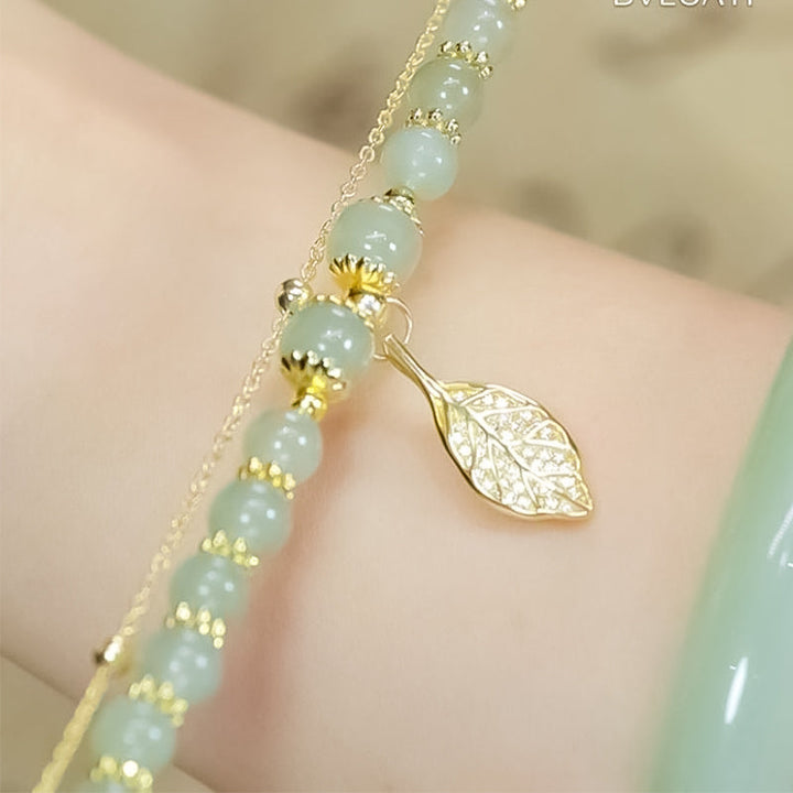 Skanto | Hetian Jade Armbånd med Blad