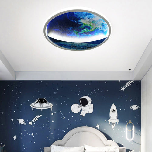 Skanto | Modern Art Deco Planet Earth Rund Silikon Jern LED Taklampe For Stue