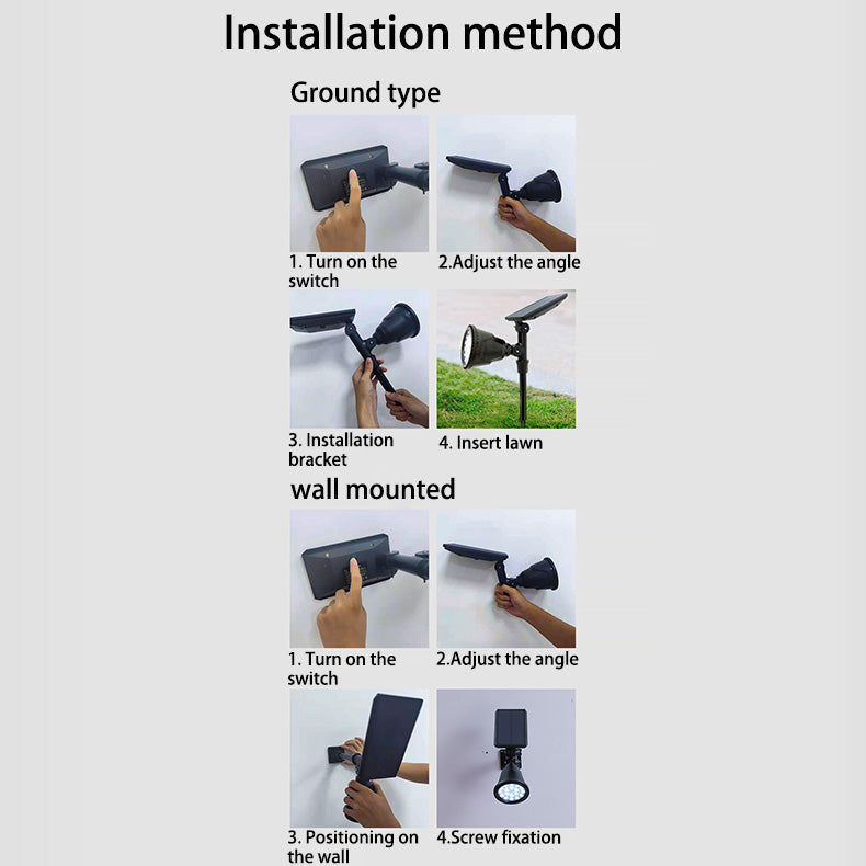 Moderne industriell ABS solvanntett LED spotlight hageinnsettingslys for utendørs patio | Skanto