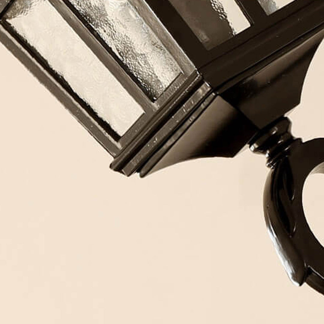 Europeisk Retro Glass Aluminium Lantern Ute Vanntett 1-Lys Vegglampe | Skanto