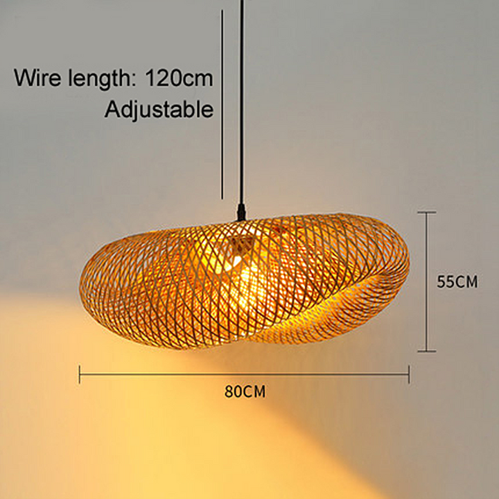 Skanto | Rattanvevd Bambus - Pendellampe - Led - Lys