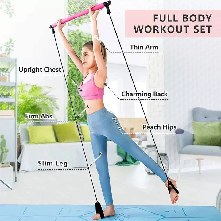 Skanto | Multi-Funksjonell Pilates Bar – Hjemmegym & Motstandstrening Kit