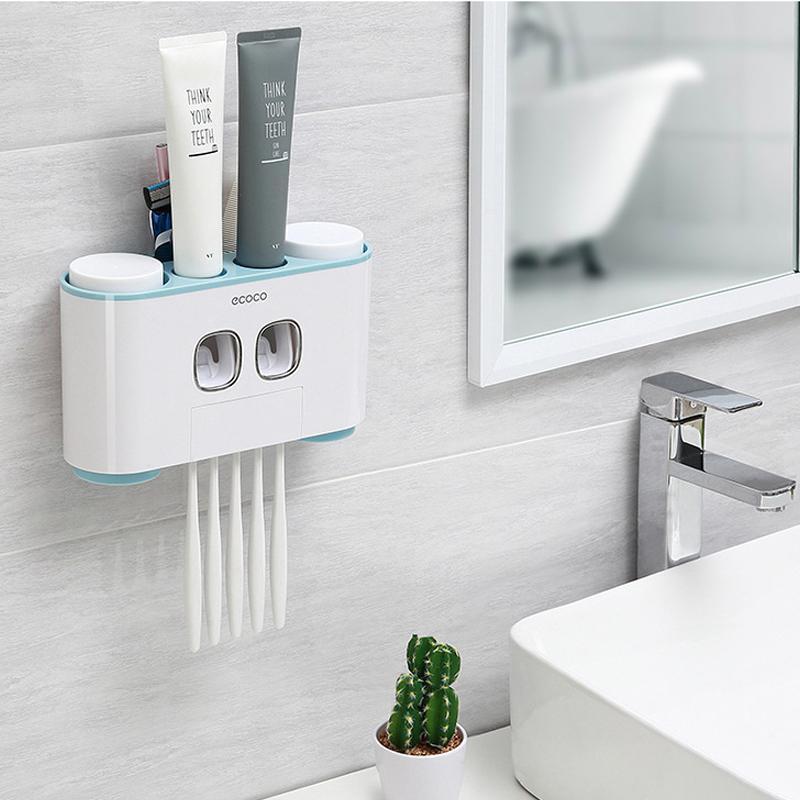 Automatisk tannbørsteholder og tannkremdispenser sett | Skanto