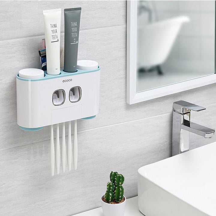 Automatisk tannbørsteholder og tannkremdispenser sett | Skanto