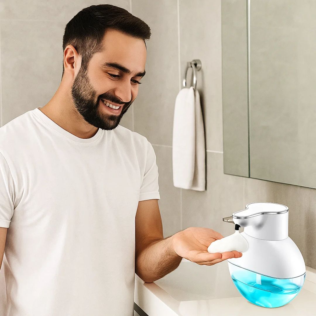 PureFoam | Berøringsfri Skumsåpe Dispenser – Infrarød Sensor – IPX5 Vannavvisende – USB Oppladbar Hygiene Skanto