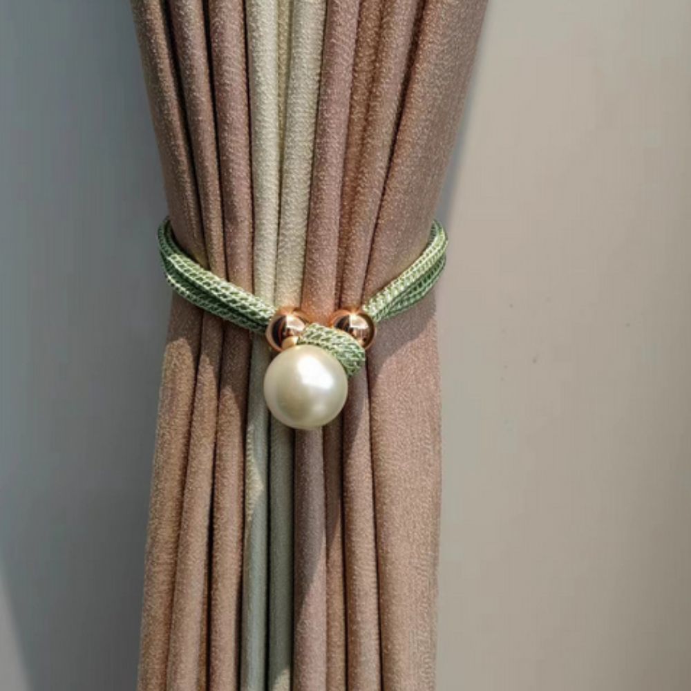 Skanto | Lyst Perle Gardin Snor Tilbake | 2 Pcs Sett
