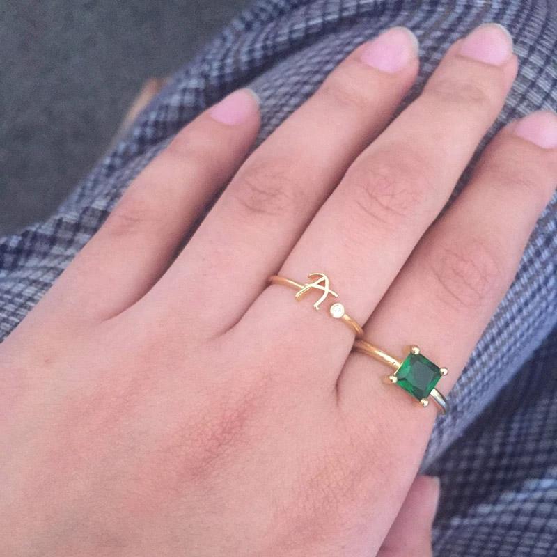 Skanto | Rustfritt Stål A-Z 26 Bokstaver Ringer