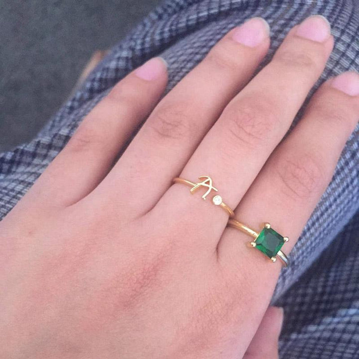 Skanto | Rustfritt Stål A-Z 26 Bokstaver Ringer