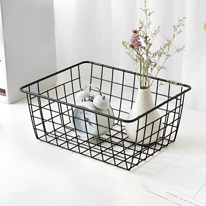 Skanto | Moderne Wire Storage Basket med Håndtak – NeatBasket