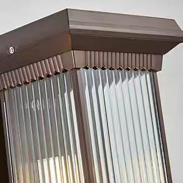 Moderne minimalistisk vanntett rektangulær aluminium glass 1/2 lys utendørs vegglampe for hage | Skanto