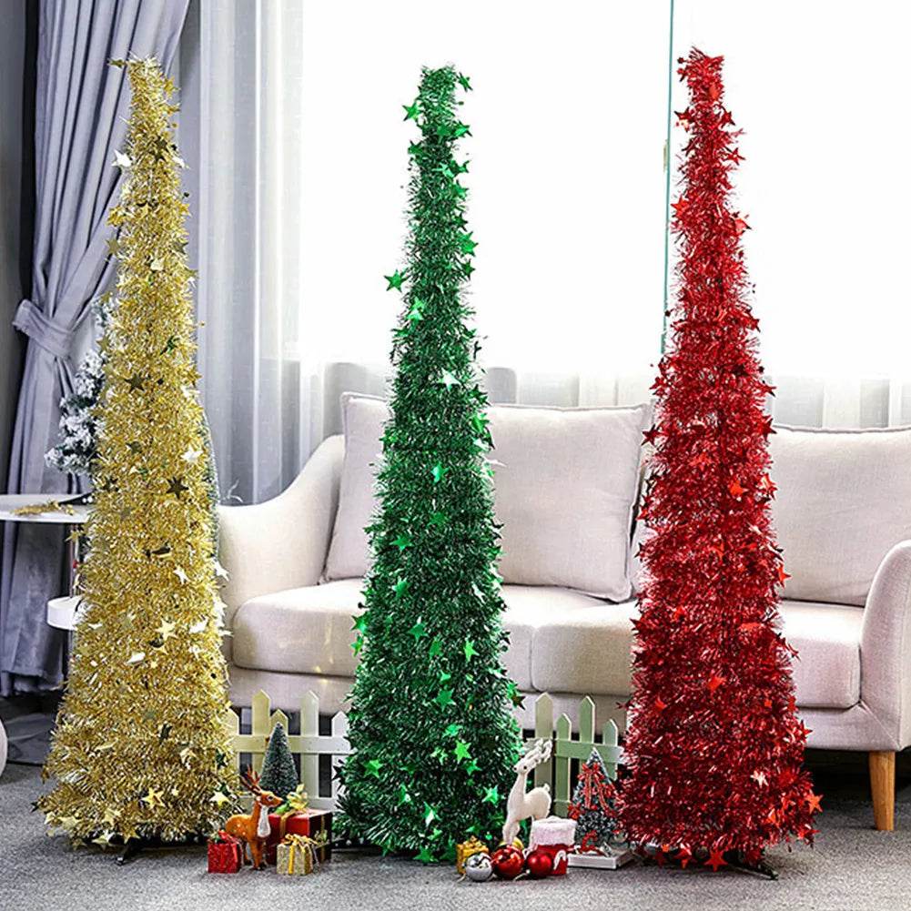 Skanto | Kunstig Glitter Opp Christmas Tree Med Stativ Vakker Sammenleggbare Kunstig Juletre For Juledekorasjoner