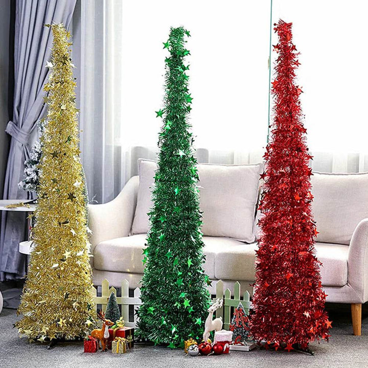 Skanto | Kunstig Glitter Opp Christmas Tree Med Stativ Vakker Sammenleggbare Kunstig Juletre For Juledekorasjoner