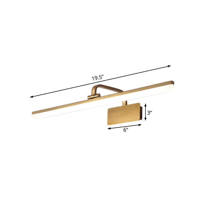 LED Innendørs Vegglampe med Ultra-Tynn Akrylskjerm Børstet Messing Vanity Sconce Lys i Varme/Hvit Belysning, 16"/19.5" B | Skanto