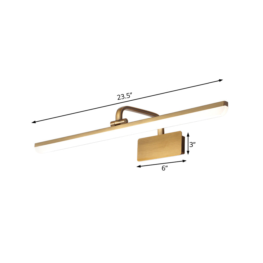 LED Innendørs Vegglampe med Ultra-Tynn Akrylskjerm Børstet Messing Vanity Sconce Lys i Varme/Hvit Belysning, 16"/19.5" B | Skanto