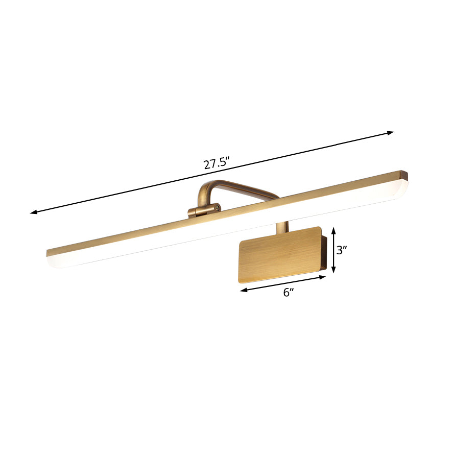 LED Innendørs Vegglampe med Ultra-Tynn Akrylskjerm Børstet Messing Vanity Sconce Lys i Varme/Hvit Belysning, 16"/19.5" B | Skanto