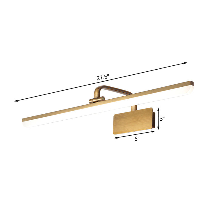 LED Innendørs Vegglampe med Ultra-Tynn Akrylskjerm Børstet Messing Vanity Sconce Lys i Varme/Hvit Belysning, 16"/19.5" B | Skanto