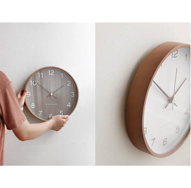 Minimalistisk Treveggklokke - Stille Analog Klokke Laget av Massivt Tre til Stue og Soverom | Skanto