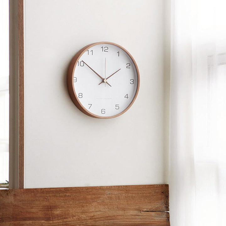 Minimalistisk Treveggklokke - Stille Analog Klokke Laget av Massivt Tre til Stue og Soverom | Skanto