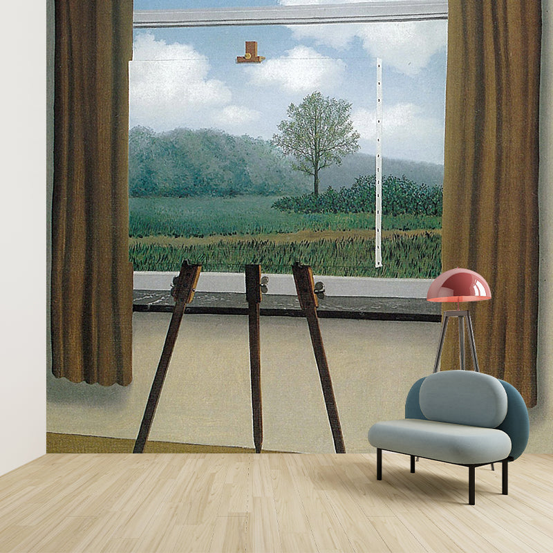 Norvo | Surreal Den menneskelige tilstand veggmaleri klistremerke gul-grønn kunst veggbelegg for soverommet
