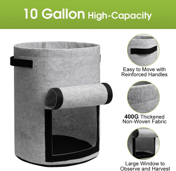 Skanto | 5/7/10/15 Gallon Potetplanting Voksende Forsterket Nonwoven Plante Stoff Potte Barnehage Sekker for Hjemmehagebruk