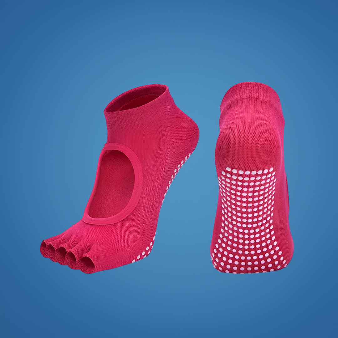 Slip Yoga Grip Socks – Åpen Tå & Pustende – Gummiert Såle for Kvinner – Stabilitet Balanse Komfort i Yoga & Pilates Skanto