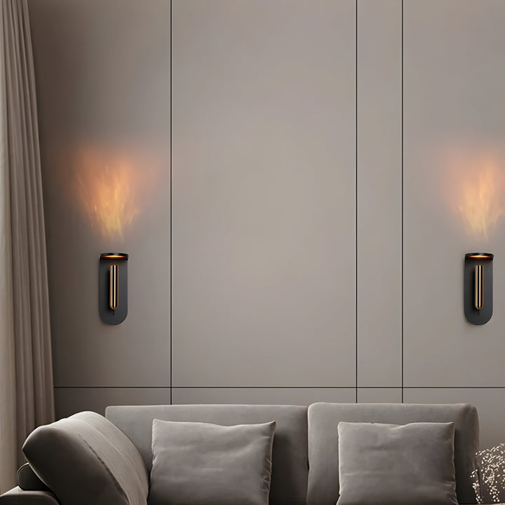 Justerbar nordisk LED-vegglampe med flammeeffekt Skanto